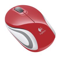 Logitech myš Wireless Mini Mouse M187 červená
