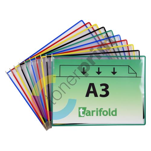 Tarifold závěsný rámeček s kapsou, A3, otevřený shora vertikální, mix barev, 10 ks 1