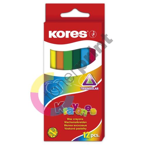 Kores Krayones, voskové pastelky trojhranné, 12 barev 1