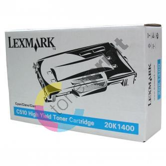 Toner Lexmark 20K1400, C510, modrá, originál