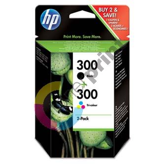 HP originální ink CN637EE, HP 300, black/color, blistr, 2 x 200str., 2x4ml, HP 2-pack, CC640EE a CC643EE, DeskJet D2560, F4280