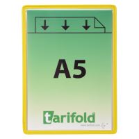 Tarifold rámeček s kapsou, A5, otevřený shora, žlutý, 5 ks