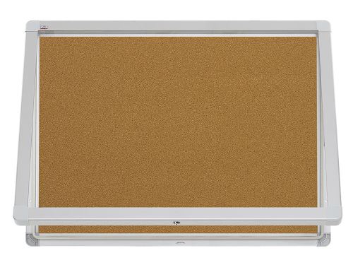 Venkovní korková vitrína 70 × 53 cm – voděodolná vitrína s horizontálním otevíráním