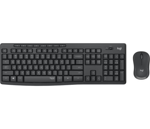 Tichý bezdrátový set klávesnice a optické myši Logitech MK295, US, USB, Graphite