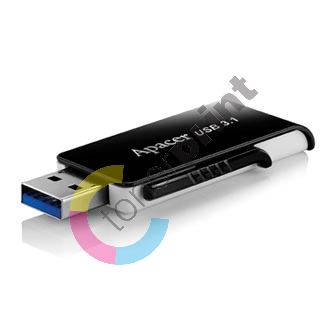 Apacer USB flash disk, USB 3.0, 128GB, AH350, černý, AP128GAH350B-1, USB A, s výsuvným konektorem