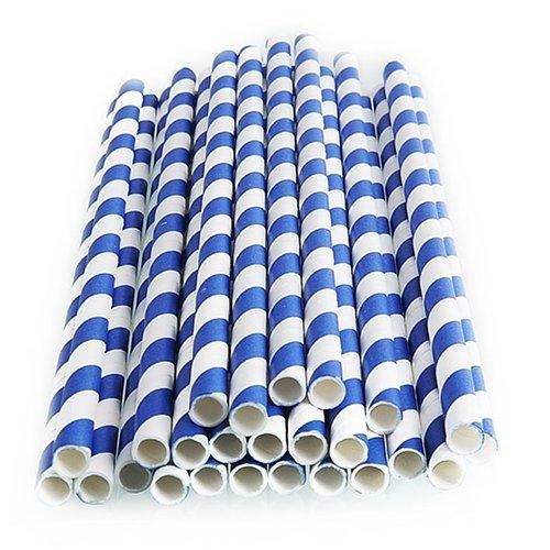 Slámky papírové Niteola, modrá, 25ks/bal
