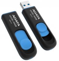 USB flash disk ADATA UV128 64 GB, USB 3.2 Gen 1, 100 MB/s, černo-modrý