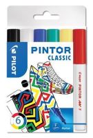 Set dekorativních popisovačů Pilot Pintor F, 6 barev klasik, 1 mm