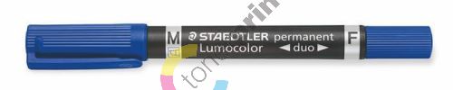 Permanentní popisovač "Lumocolor 348 Duo", modrá, kuželový hrot, F/M, oboustranný, STAEDTL