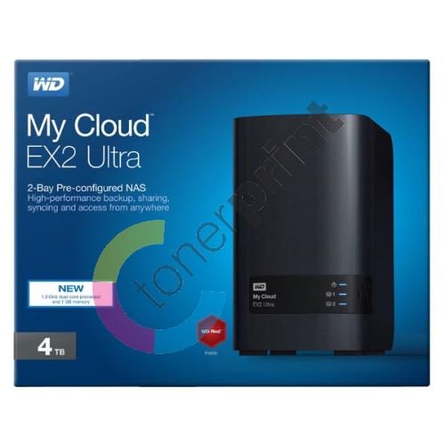 Externí úložiště WD 4TB My Cloud EX2, NAS 3.5" Ultra, USB 3.0/RJ45 1