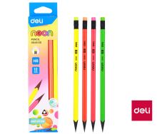 Tužka Deli Neon Black HB s gumou trojhranná EU54600