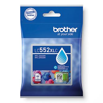 Inkoustová cartridge Brother LC552XLC, MFC-J3660DW/J3960DW, Cyan, 1500 stran, originál
