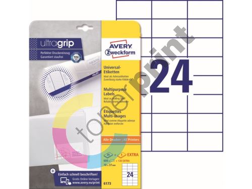 Samolepící etikety Ultragrip 70 x 37 mm, 30 listů A4 6173 1