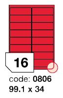 Samolepící etikety Rayfilm Office 99,1x34 mm 300 archů, fluo červená, R0132.0806D