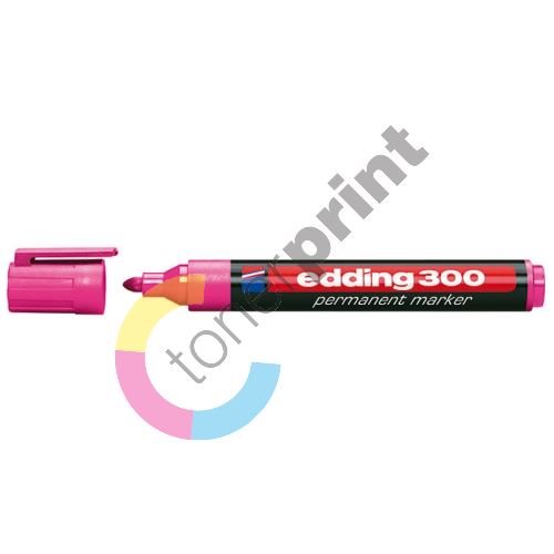 Průmyslový popisovač Edding 300, růžový, 1,5-3mm, kuželový hrot 1