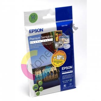 Epson Premium Semigloss Photo Paper, foto papír, lesklý, bílý, 10x15cm, 4x6", 251 g/m2, 50 ks, C13S041765, inkoustový