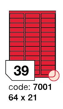 Samolepící etikety Rayfilm Office 64x21 mm 300 archů, fluo červená, R0132.7001D 1
