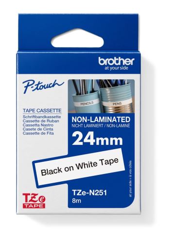 Páska Brother TZe-N251, černý tisk/bílý podklad, originál