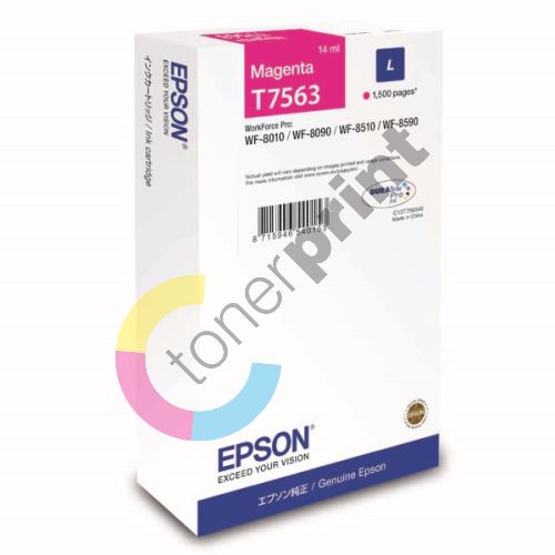 Cartridge Epson C13T756340, magenta, L, originál 1