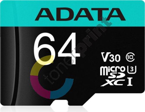 ADATA MicroSDXC 64GB U3 V30S až 95MB/s + adapter 1
