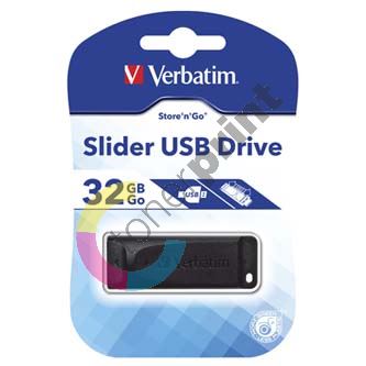 32GB Verbatim Slider, USB flash disk 2.0, 98697, černá