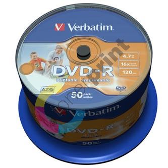 Verbatim DVD-R, DataLife PLUS, 4,7 GB, Wide Printable, cake box, 43533, 16x, 50-pack