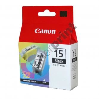 Inkoustová cartridge Canon BCI-15B, černá, 1bal/2ks, originál