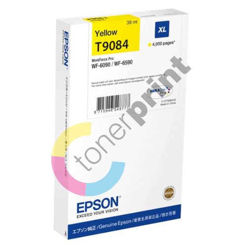 Cartridge Epson C13T908440, XL, yellow, originál 1