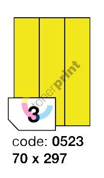 Samolepící etikety Rayfilm Office 70x297 mm 300 archů, matně žlutá, R0121.0523D 1