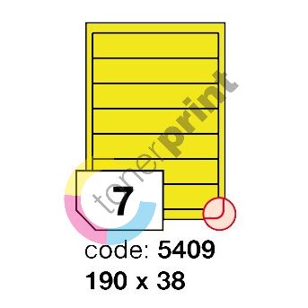 Samolepící etikety Rayfilm Office 190x38 mm 300 archů, matně žlutá, R0121.5409D 1