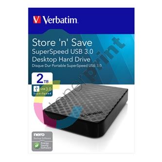 2TB Verbatim Store'n'Save, Externí HDD 3.5" USB 3.0, černý