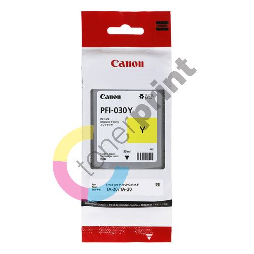 Cartridge Canon PFI-030Y, yellow, 3492C001, originál 1