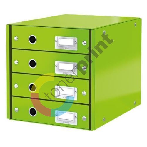 Zásuvkový box Click & Store, zelená, 4 zásuvky, laminovaný karton, LEITZ 1