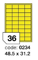 Samolepící etikety Rayfilm Office 48,5x31,2 mm 100 archů, fluo žlutá, R0131.0234A