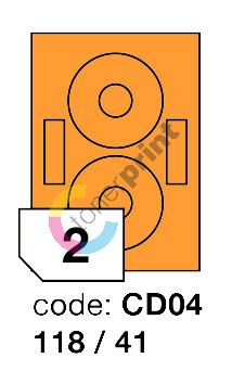Samolepící etikety Rayfilm Office průměr 118/41 mm 300 archů, fluo oranžová, 1