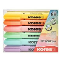 Zvýrazňovače Kores High Liner Plus Pastel sada 6 barev - Výprodej