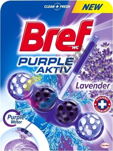 Bref Purple Aktiv Lavender WC blok pro hygienickou čistotu a svěžest Vaší toalety, obarvuj