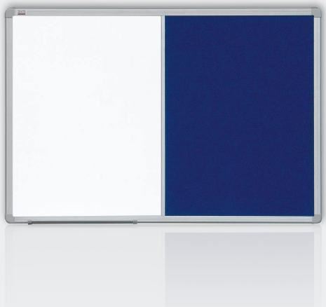 Kombinovaná tabule 120 × 90 cm filcová / magnetická – modrý filc, rám ALU23 (870700)