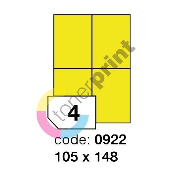 Samolepící etikety Rayfilm Office 105x148 mm 300 archů,fluo žlutá, R0131.0922D 1