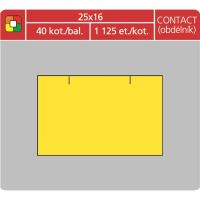 Cenové etikety 25 x 16 CONTACT žlutá, rovné, obdelník (40) (1)