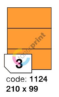 Samolepící etikety Rayfilm Office 210x99 mm 300 archů, fluo oranžová, R0133.1124D 1