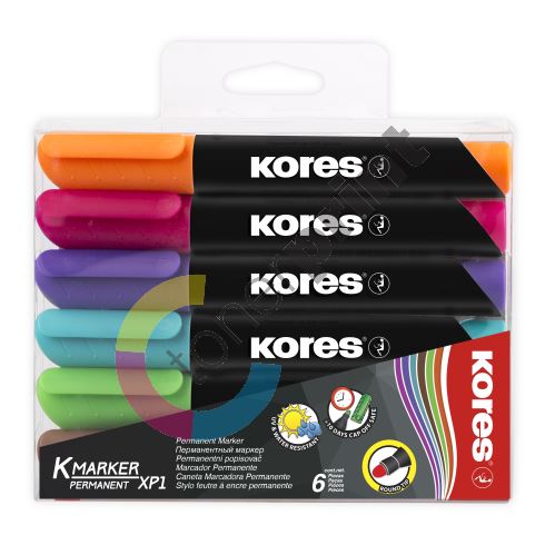 Popisovače Kores K-Marker XP1, permanentní, 6 barev 1