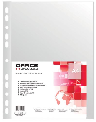 Prospektové obaly Office Products A4, PP, 40 µm, matné, transparentní, 100 ks