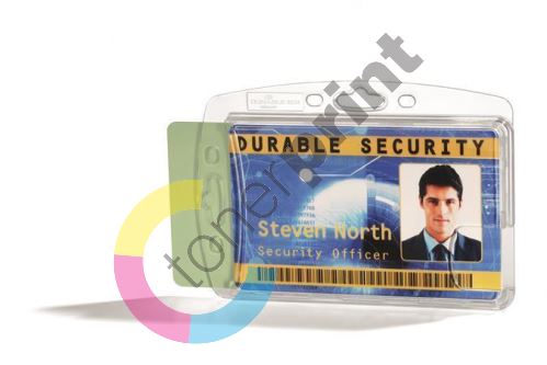 Držák  na bezpečnostní karty "ENCLOSED", transparentní, na 2 karty, uzavřené, DURABLE 8924