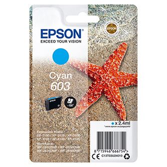 Inkoustová cartridge Epson 603, C13T03U24010, cyan, 2,4 ml, originál
