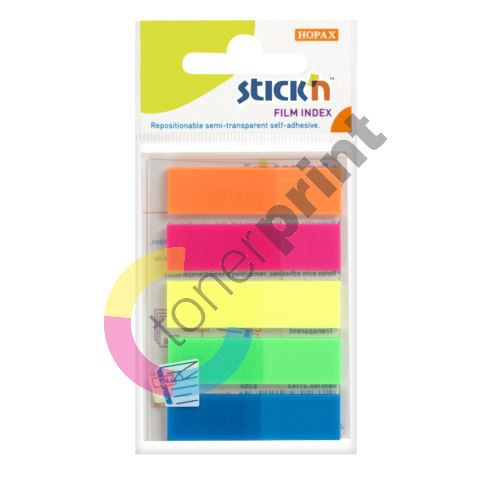 Samolepící záložky Stick n plastové 45x12 mm 5 barev 1