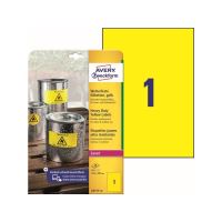 Etikety AVERY 210 x 297 mm odolné vlivům počasí, žluté - L6111-20