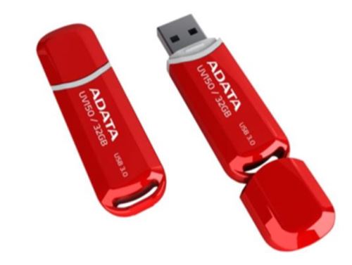 USB flash disk ADATA UV150 32 GB, USB 3.2 Gen 1, 100 MB/s, červený