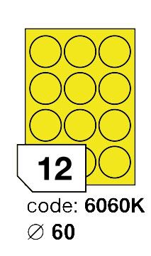 Samolepící etikety Rayfilm Office průměr 60 mm 300 archů, matně žlutá, R0121.6060KD 1