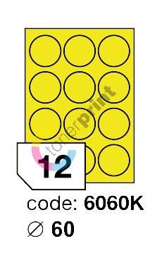 Samolepící etikety Rayfilm Office průměr 60 mm 300 archů, matně žlutá, R0121.6060KD 1